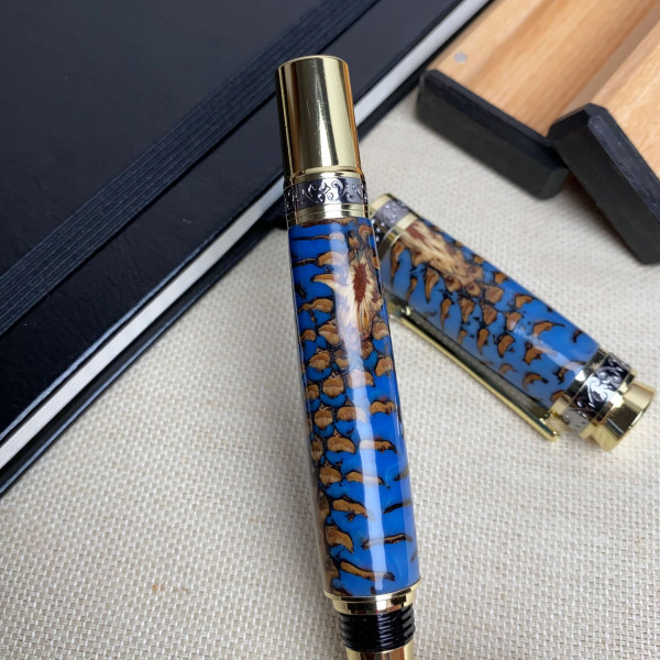 Унікальна перова ручка ручної роботи NV-516 справжня шишка та епоксидна смола