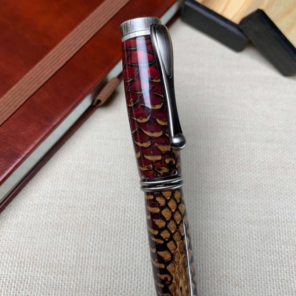 Унікальна перова ручка ручної роботи NV-234 справжня шишка і епоксидна смола
