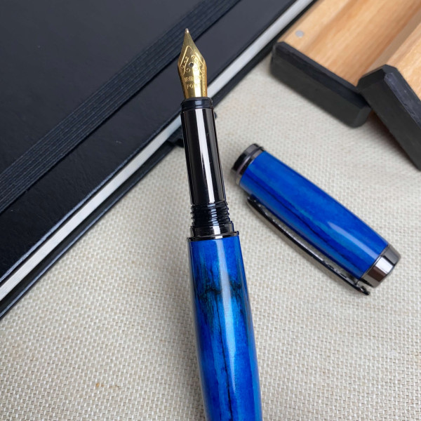 Унікальна перова ручка ручної роботи NV-051 дерево сосни (модифіковаре)