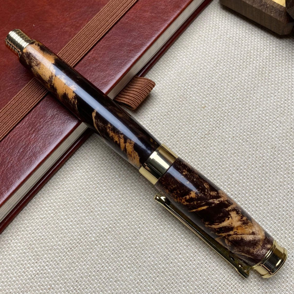 Перова ручка ручної роботи NV-341, модифіковане дерево клена