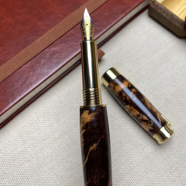 Перова ручка ручної роботи NV-341, модифіковане дерево клена