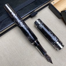 Перова ручка NV-516, дерево мореного дуба та срібна поталь