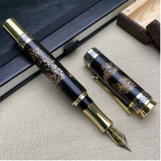 Перова ручка NV-516 дерево мореного дуба та золота поталь