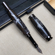 Перова ручка NV-448 дерево мореного дуба та срібна поталь