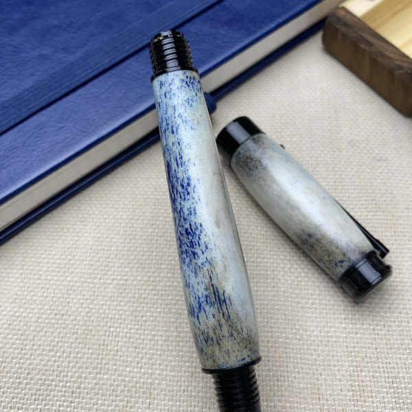 Унікальна подарункова ручка-ролер NV-341 ручної роботи, справжній оленячий ріг