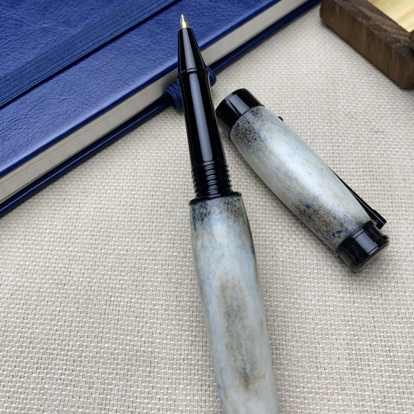 Унікальна подарункова ручка-ролер NV-341 ручної роботи, справжній оленячий ріг