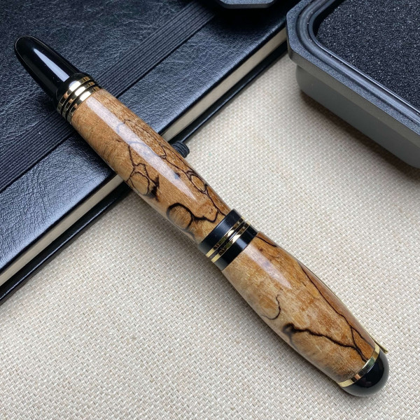 Унікальна ручка-ролер NV-071 ручної роботи, виготовлена із шпальтового дерева бука
