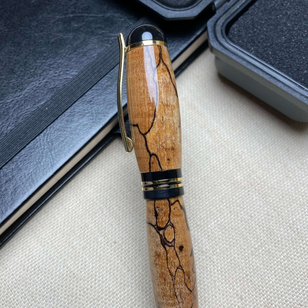 Унікальна ручка-ролер NV-071 ручної роботи, виготовлена із шпальтового дерева бука