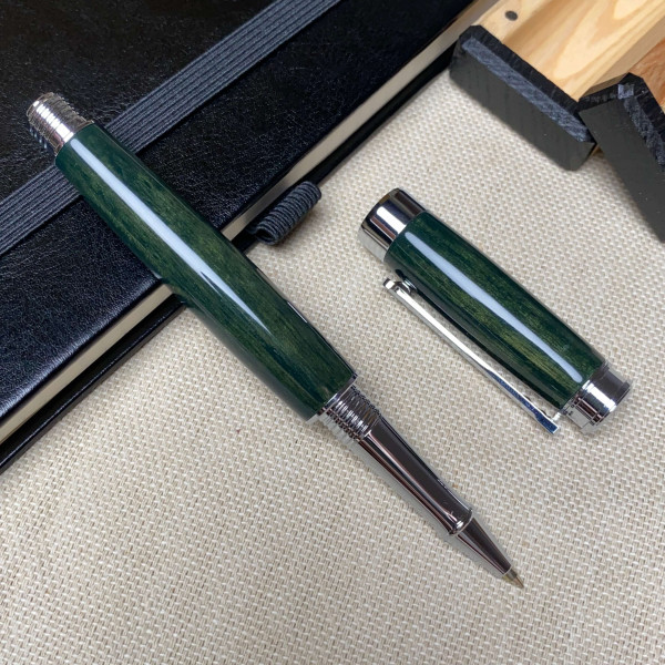 Ручка-ролер ручної роботи NV-341 модифіковане дерево горіха