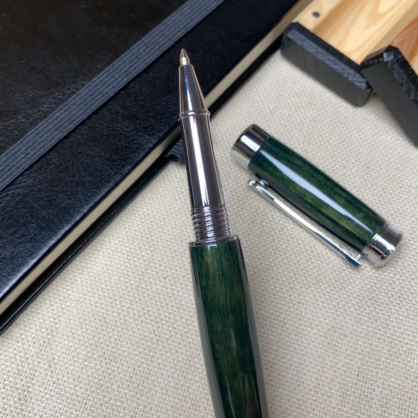 Ручка-ролер ручної роботи NV-341 модифіковане дерево горіха