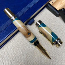 Унікальна ручка-ролер NV-516 дерево горіха і епоксидна смола