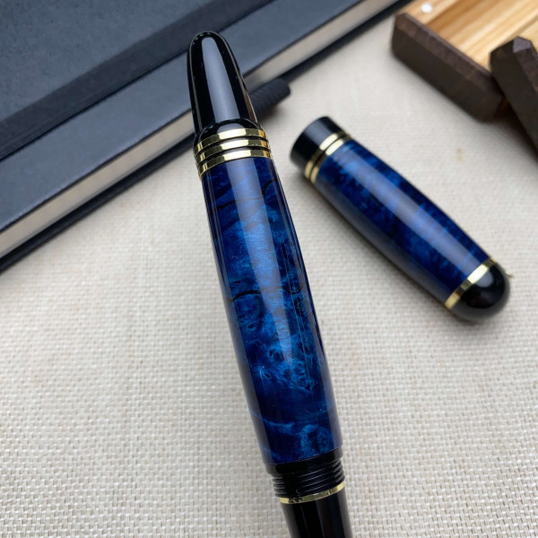 Ручка-ролер ручної роботи NV-071 виготовлена із модифікованого дерева капового клена