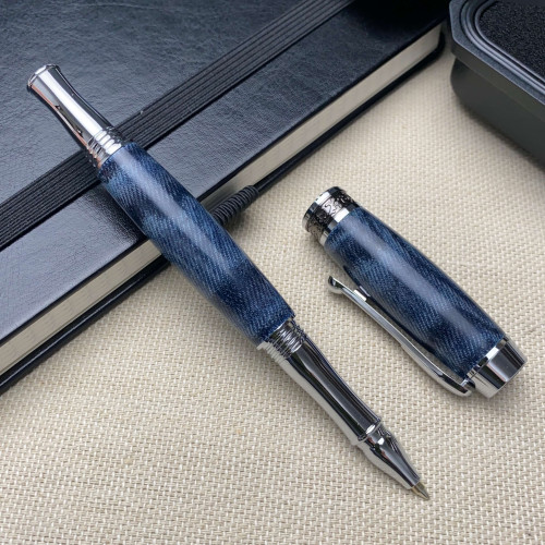 Ручка-ролер NV-308 джинсова тканина і епоксидна смола