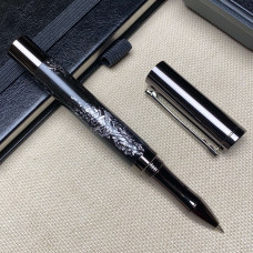 Ручка-ролер NV-452 дерево мореного дуба та срібна поталь