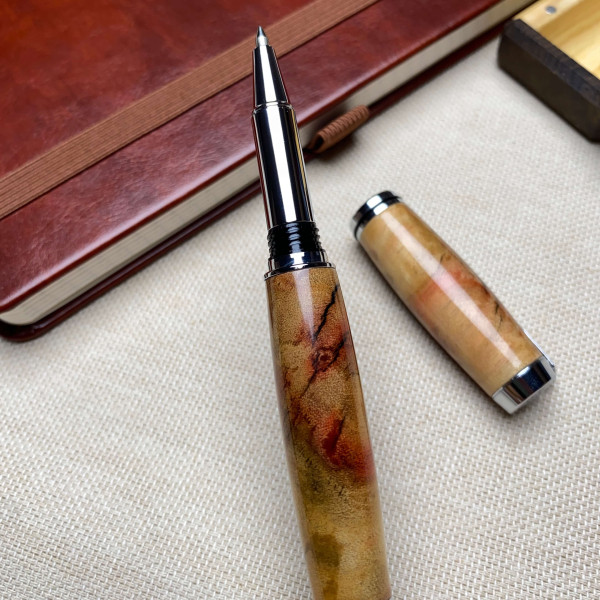 Унікальна ручка-ролер ручної роботи NV-051 дерево клена та епоксидна смола