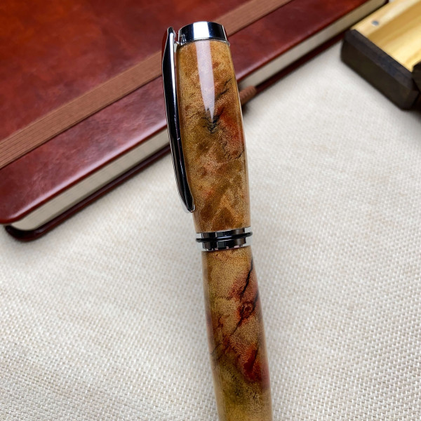 Унікальна ручка-ролер ручної роботи NV-051 дерево клена та епоксидна смола